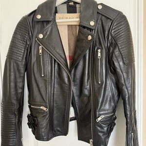 Burberry Black Leather Biker Jacket